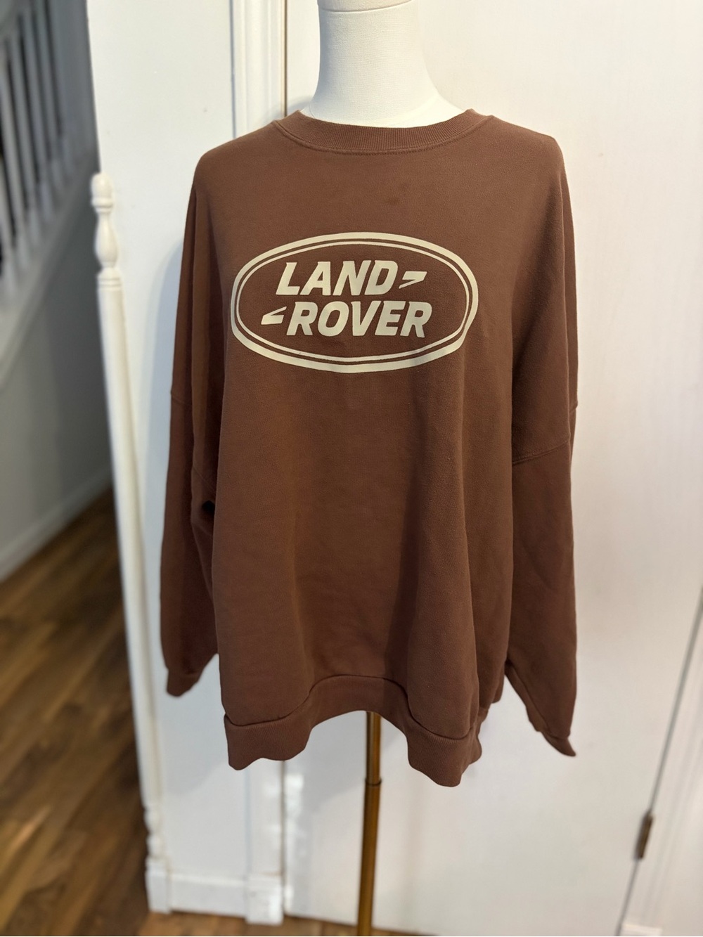 PacSun Brown x Land Rover Logo Crewneck Sweatshirt, Oversized XL